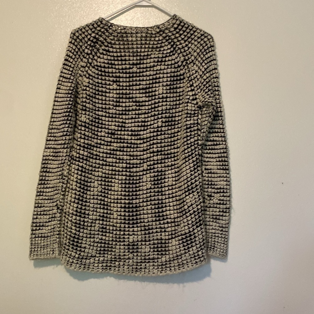 RD Style chunky knit blk and white acrylic cozy sweater med - Picture 4 of 10